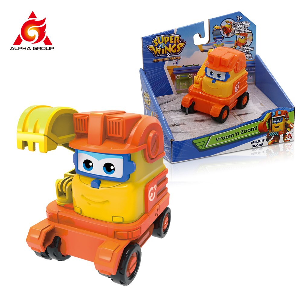 Super Wings Vroom n' Zoom - Series Pull Back Car Kids Clockwork Toy For Children's Birthday Surprise: Scoop