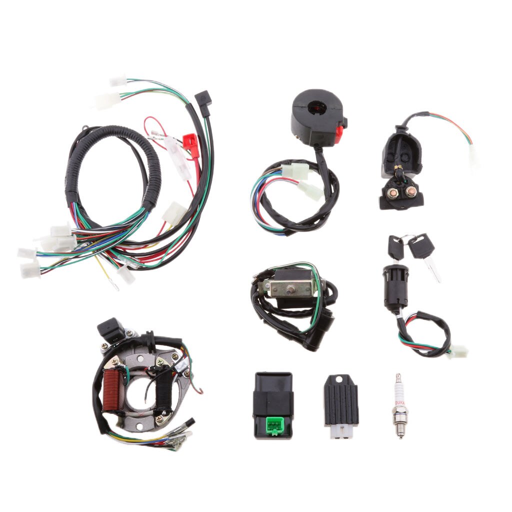 Electric Start Engine CDI Wire Harness Assembly Wiring Set ATV Electric Quad 50CC 70CC 90CC 110CC