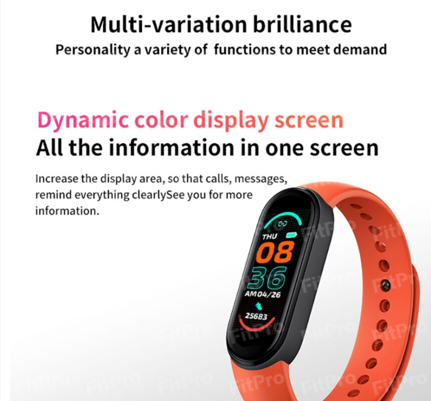 For Xiaomi Samsung M6 Smart Band Global Version My Band 6 Fitness Tracker Blood Pressure Smartband Sports Bracelet PK Band 6