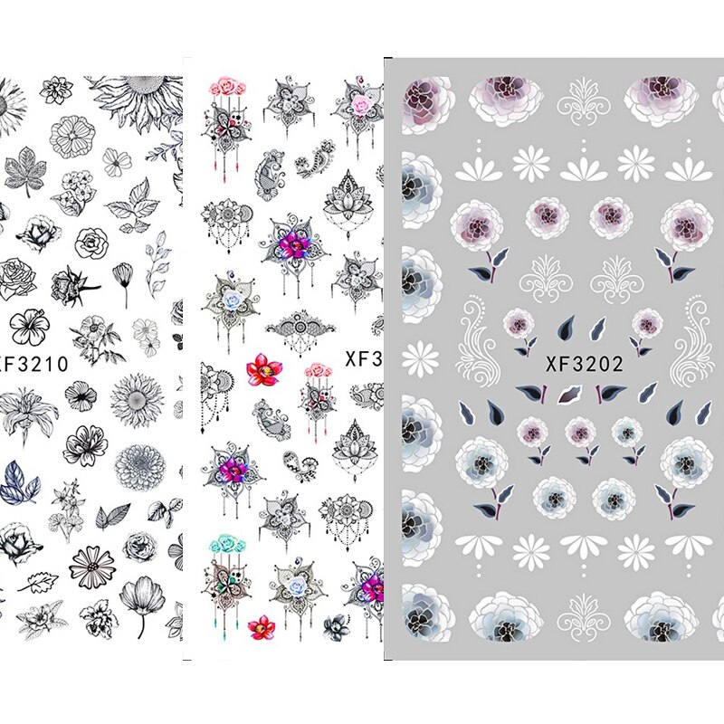DIY Chinesische Neue Jahr Nagel Aufkleber Selbst Klebe Japanischen Decals Tipps Leopard Frühling Lavendel Nagel Kunst Blume Aufkleber Für NäGel