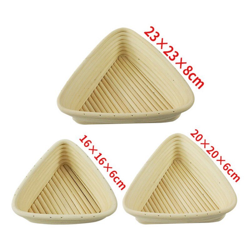 Rattan Bread Proofing Basket Triangular Natural Rattan Wicker Dough Fermentation Sourdough Banneton Bread Basket Kitchen Tool: 23X23X8
