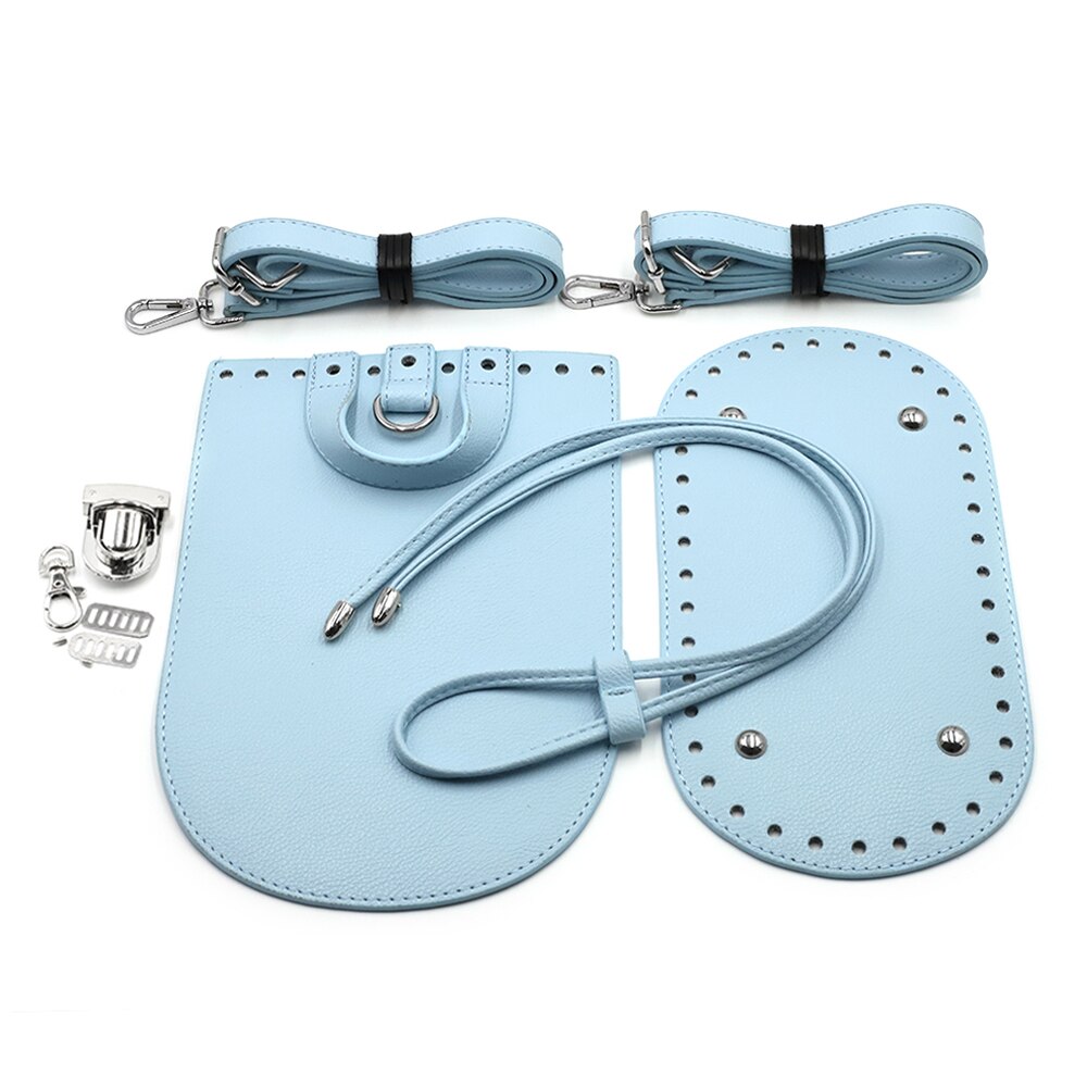 DIY Handmade Bag Accessories With Bag Bottom Flap Cover Shoulder Strap Bag Belt Hardware Parts For Women Backpack #E: lue set