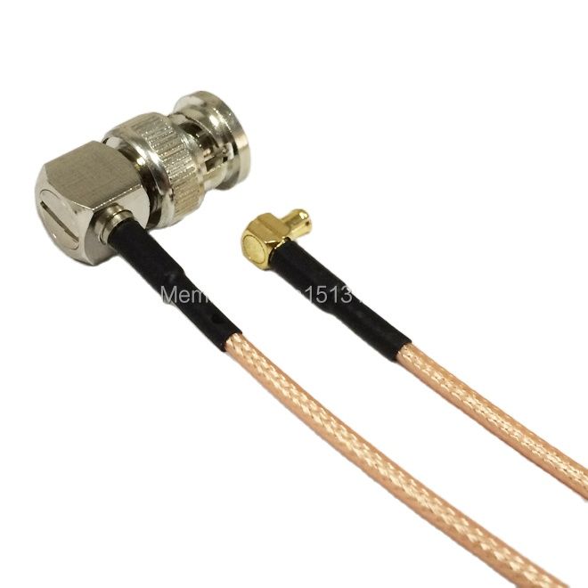 Cable Coaxial de módem BNC macho de ángulo recto a enchufe macho MCX conector de ángulo recto, Cable RG316, adaptador de 15CM y 6"