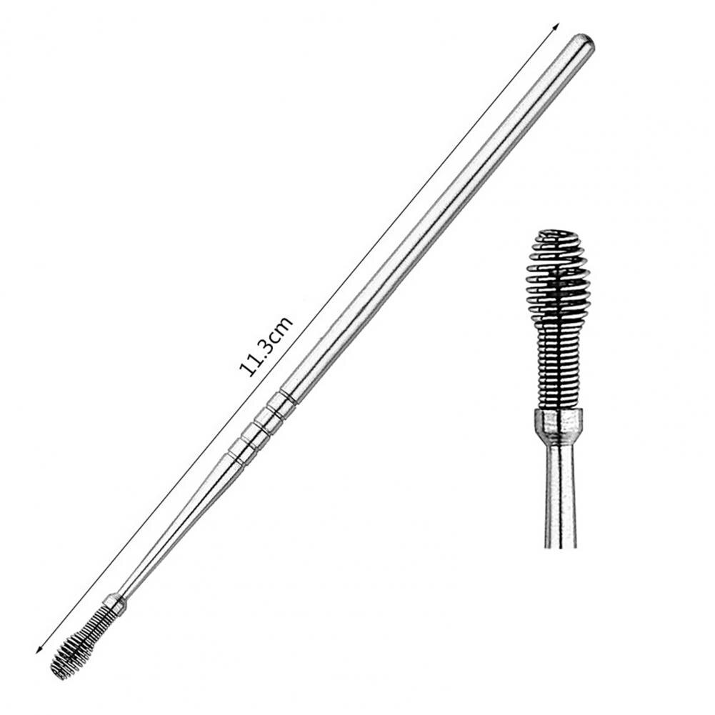 🔥Cure-oreille en acier inoxydable, 5 pièces, cure-oreille, dissolvant, Curette, nettoyeur, soins, cuillère, outil de nettoyage des oreilles