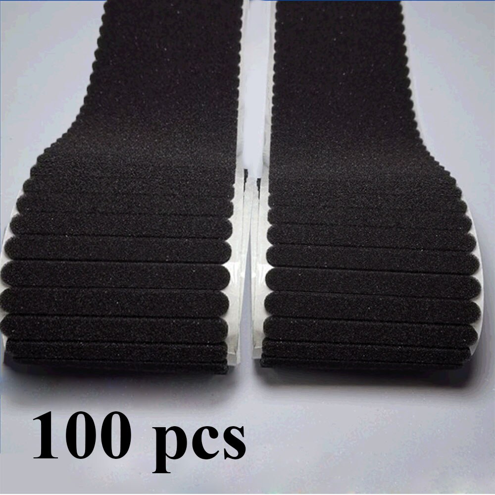 Bandes éponge autocollantes Anti-buée en microfibre, 100 pièces/ensemble de masques, pont nasal: black