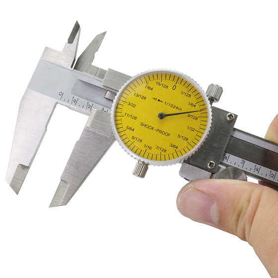 150mm 0.02mm/0.001&quot; stainless steel dial vernier caliper dial gauge plastic dial gauge thickness measuring tools: metal inch 1024
