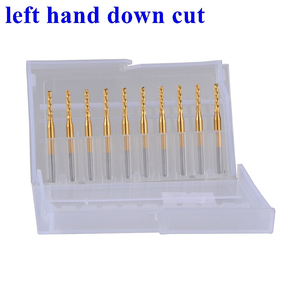10Pcs 3.175x2.0x10.5mm Titanium linkerhand down gesneden Maïs Tanden Bit PCB Frees End molen