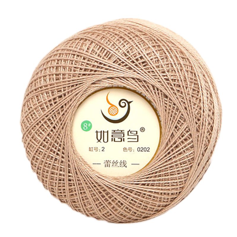 50g Thin DIY Cotton Lace Yarn Candy Color Crochet Hand-Woven Silk Light Thread: B