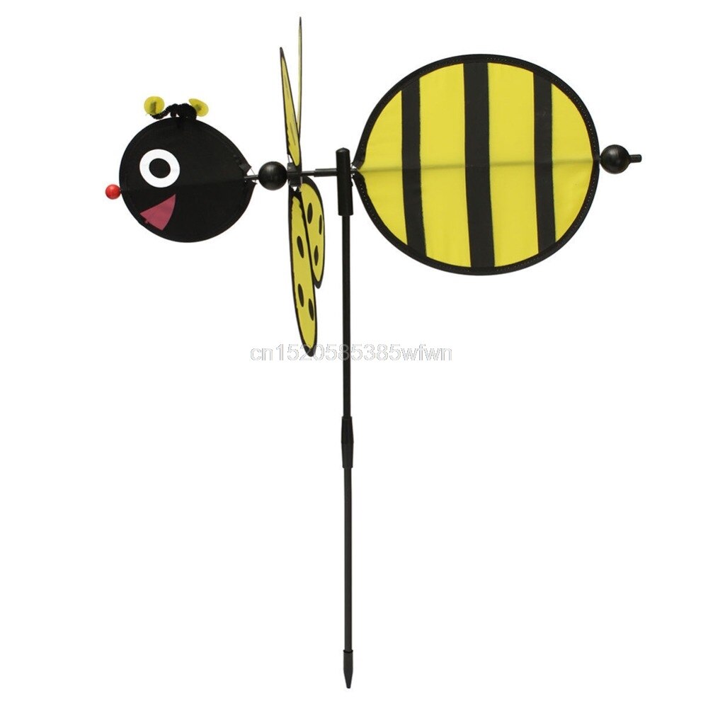 Bumble Bee / Ladybug Windmill Whirligig Wind Spinner Home Yard Garden Decor Classic Toys 1PC