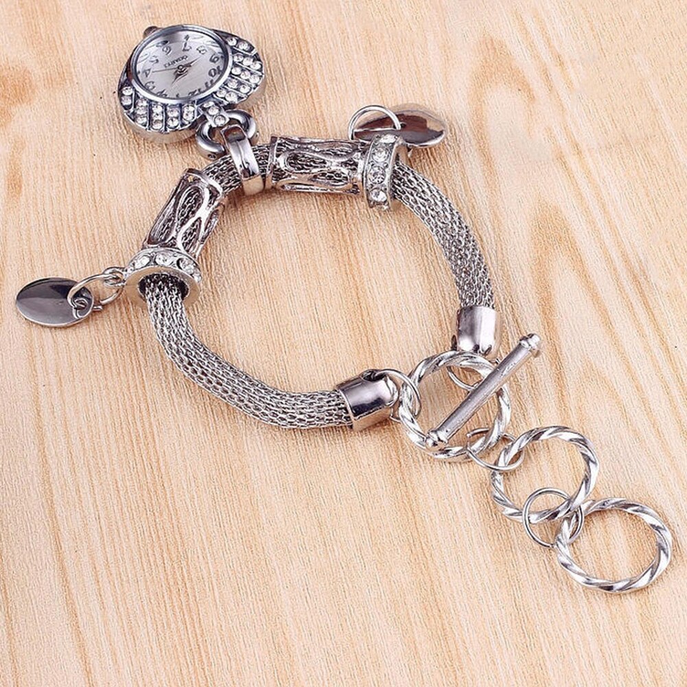 Women's Love Heart Bracelet Watch Charm Band Analog Quartz Wrist Watch