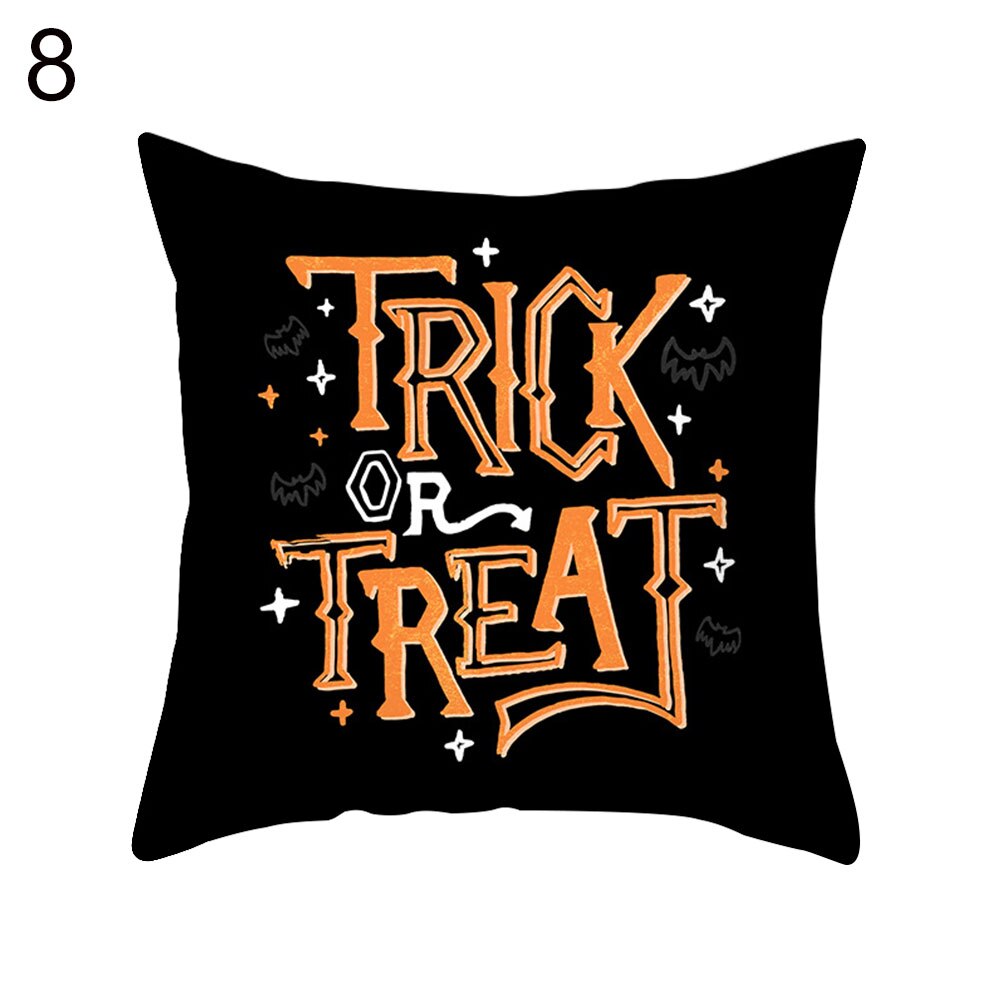 1pc sjove halloween græskar spøgelse flagermus trick or treat pudebetræk pudebetræk stribet geometrisk pudebetræk kussen sofa indretning: 8