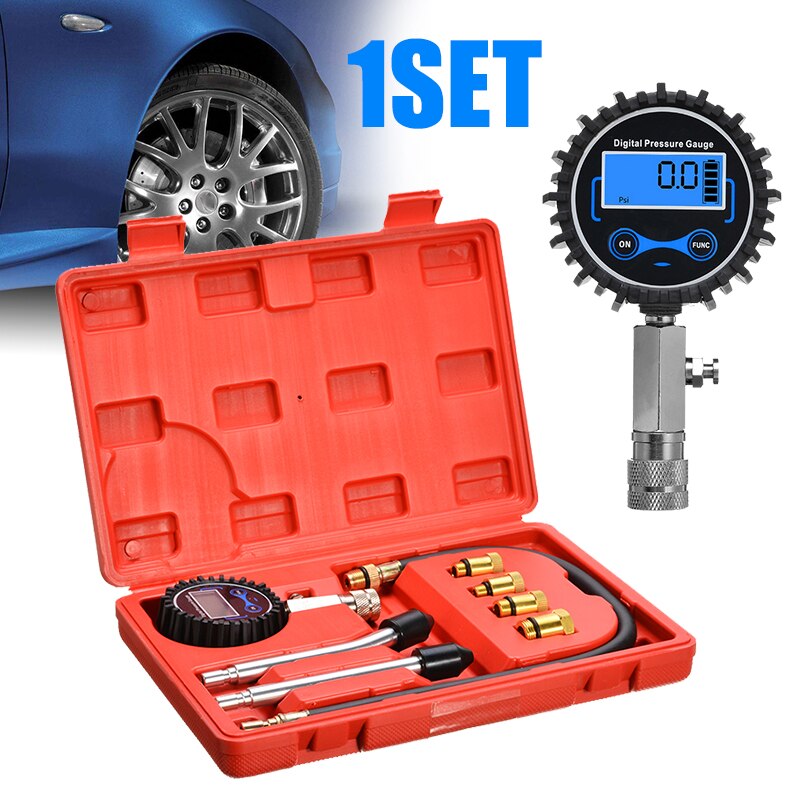 1 sæt benzinmotor kompressionstester auto benzin gasmotor cylinder bil trykmåler tester bil test sæt