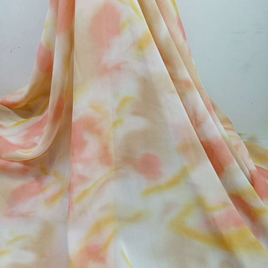 Chiffon Stof Tulpen Gedrukt Jurk Strand Sjaal Stof Chiffon stof Bloemen gedrukt chiffon Jurk stof