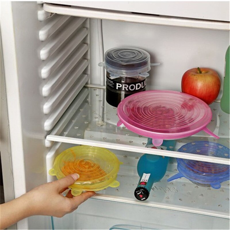 KeWL Kitchen Gadgets Kitchen Accessories Reusable Silicon Stretch Lids Universal Lid Silicone Food Wrap Bowl Lid Kitchen Tools