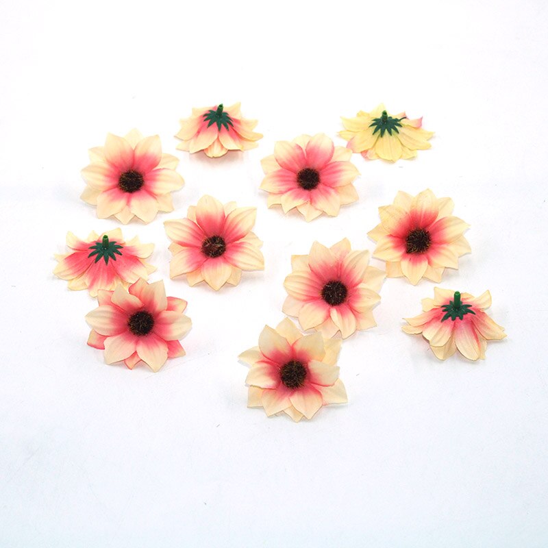 20 stykker kunstige blomster 6 cm silkerose blomster til familie bryllup dekoration krans scrapbog håndværk blomst diy: 16