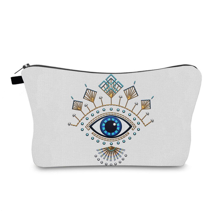 Fudeam Turks Blauwe Boze Oog Vrouwen Waterdichte Cosmetische Tas Toilettas Opslag Organiseren Reizen Make-Up Tas Vrouwelijke Wenkbrauw Pen Pouch: 3