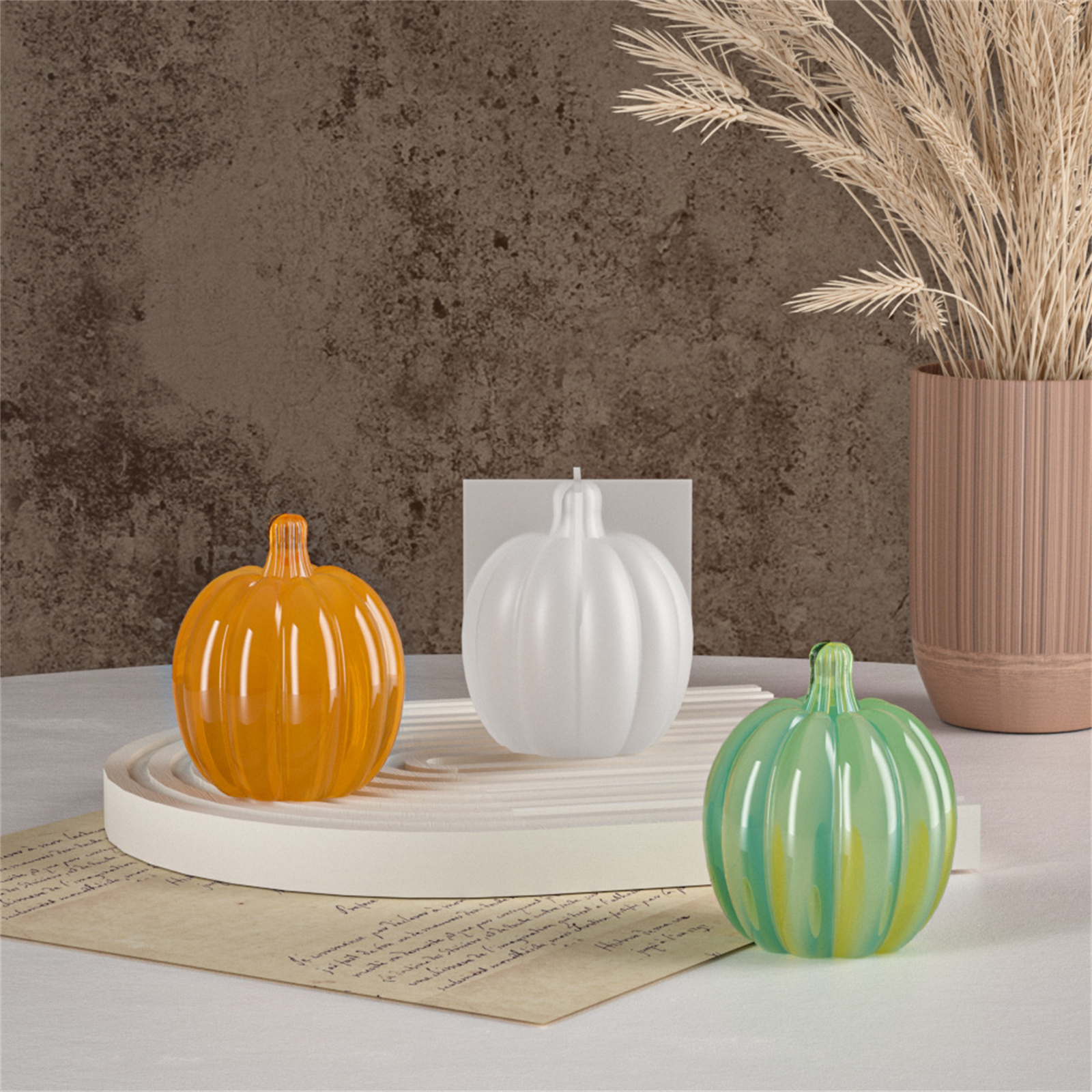 Halloween Pumpkin Silicone Mold DIY Aromatherapy Candles Drip Resin Plaster Ornaments Mould Handmade Soap Candle Making