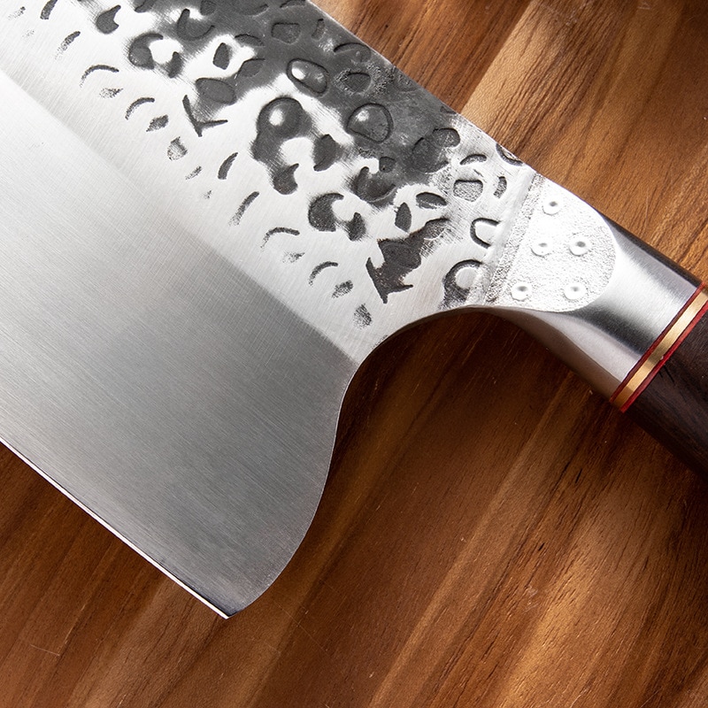 Håndlavet smedet kinesisk kniv kødkløver slagterkniv køkken kokkeknive udbeningskniv kiritsukeknive med knivsliber