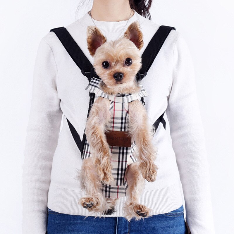 Hondenrugzak met vijf gaten voor op de borst, hondenrugzak voor buiten, draagtas, draagzak voor katten, puppy's en honden