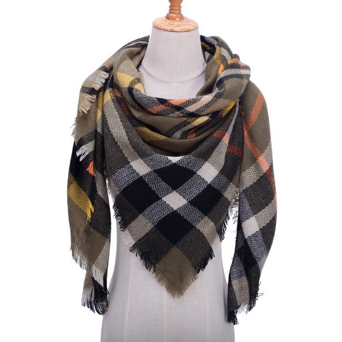 Plaid Farbe Einfache frauen Schals Dreieckige 140*140*210cm Kaschmir Warme Herbst Winter Schals wickelt schal für Frauen