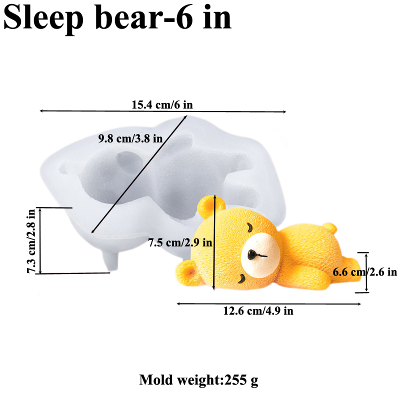 Forma Silikonowa robić Ciasta Musowego z Jednym Misiem Śpiącym, Narzędzia robić Deserów, Forma robić Rękodzieła z Żywicy i Gliny, Akcesoria Kuchenne robić Pieczenia: Czekolada