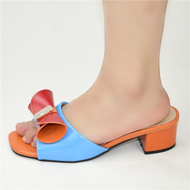 Sød stil til kongelig bryllupsfest slingbacks sandaler rhinestone kvinder bryllup sko dame sko til fest: Orange / 9