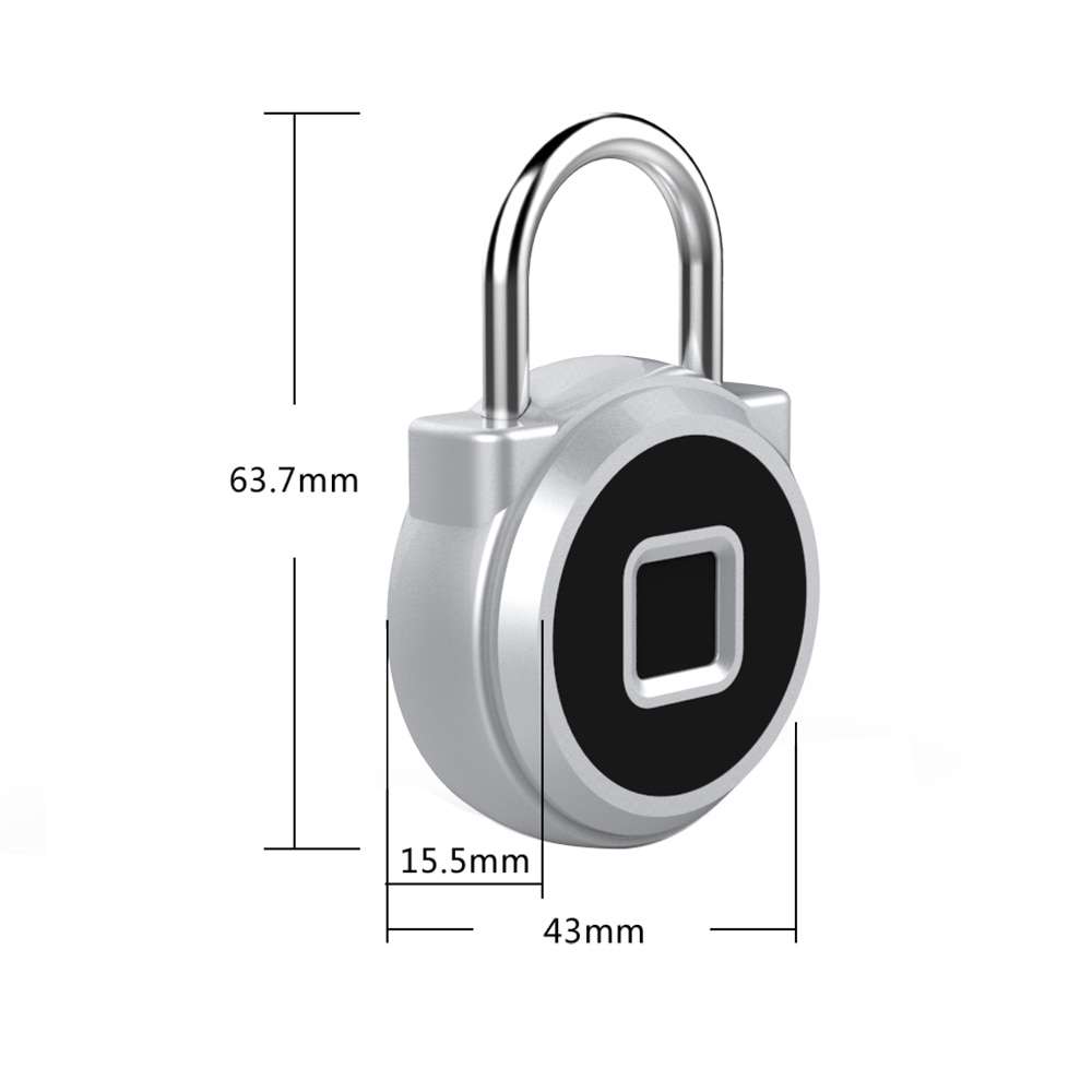 Cadenas intelligent portable à empreinte digitale | Étanche sans clé, antivol, pour applications iOS Android, cadenas de porte d'armoire