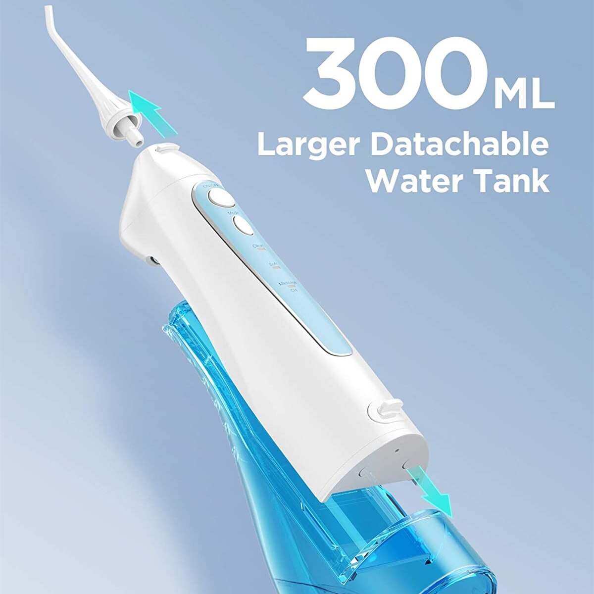 Fairywill Teeth Cleaner 300ML Rechargeable Water Flossers Portable Dental 3 Modes Water Tank Waterproof Oral Irrigator for Teeth