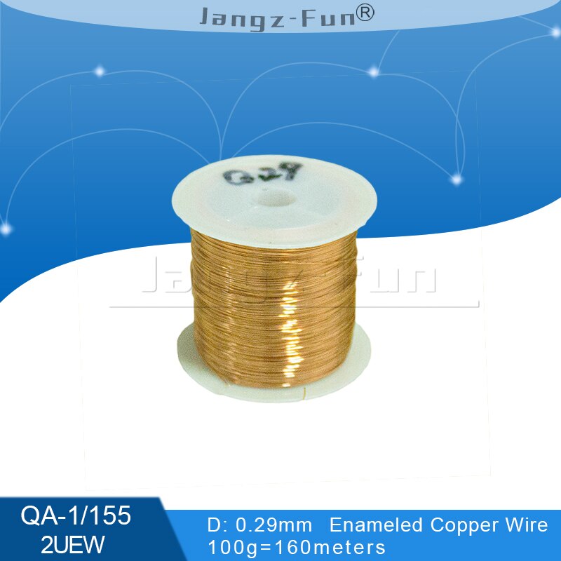 100g polyuretanemaljerad koppartråd lackerad diameter 0.1mm to 0.4mm qa -1/155 2 uew för transformatortrådbygel: 0.29mm 160 meter