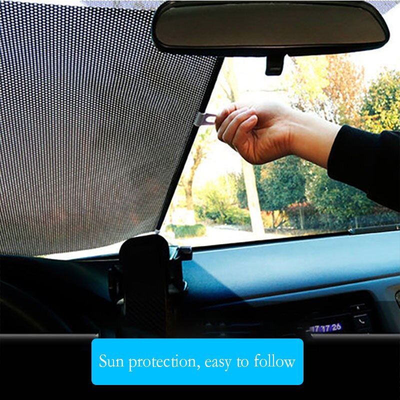 Car Sun Shade UV Protection Curtain Front Back Windshield Sun Block Blinks Black Cover Suction Cup Universal Cars Accessories
