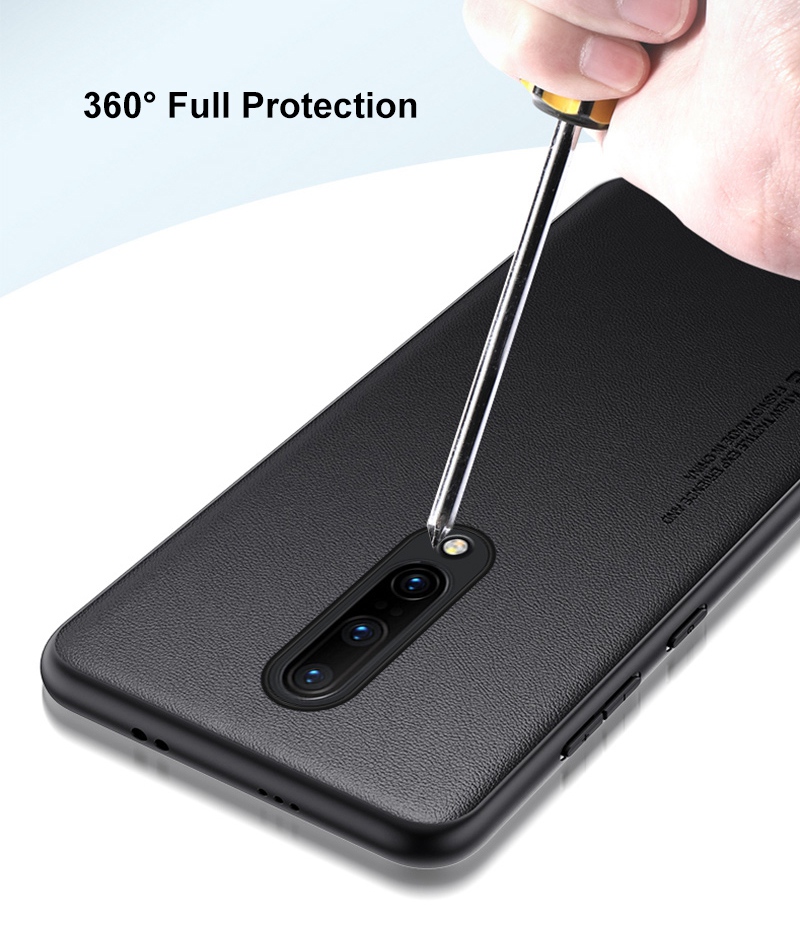 Luxe PU lederen tas voor OnePlus 7 Pro 7Pro Achterkant Matte siliconen Schokbestendig Volledige bescherming Telefoonhoesje voor One Plus 7 Pro