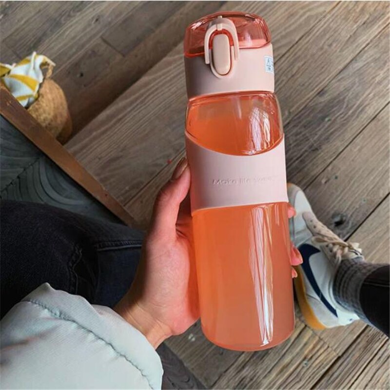 520Ml Outdoor Plastic Waterfles Met Stro Milieuvriendelijke Sport Flessen Met Deksel Wandelen Camping Fiets Draagbare Gym Ruimte Cup