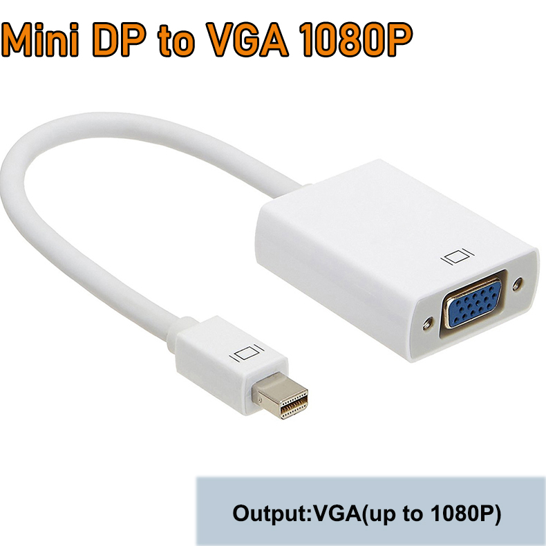 Mini DP naar HDMI DVI VGA-kabel mini displayport VGA HDMI voor MacBook Pro Air Apple iMac Mini Display Port Thunderbolt Converter: WHITE