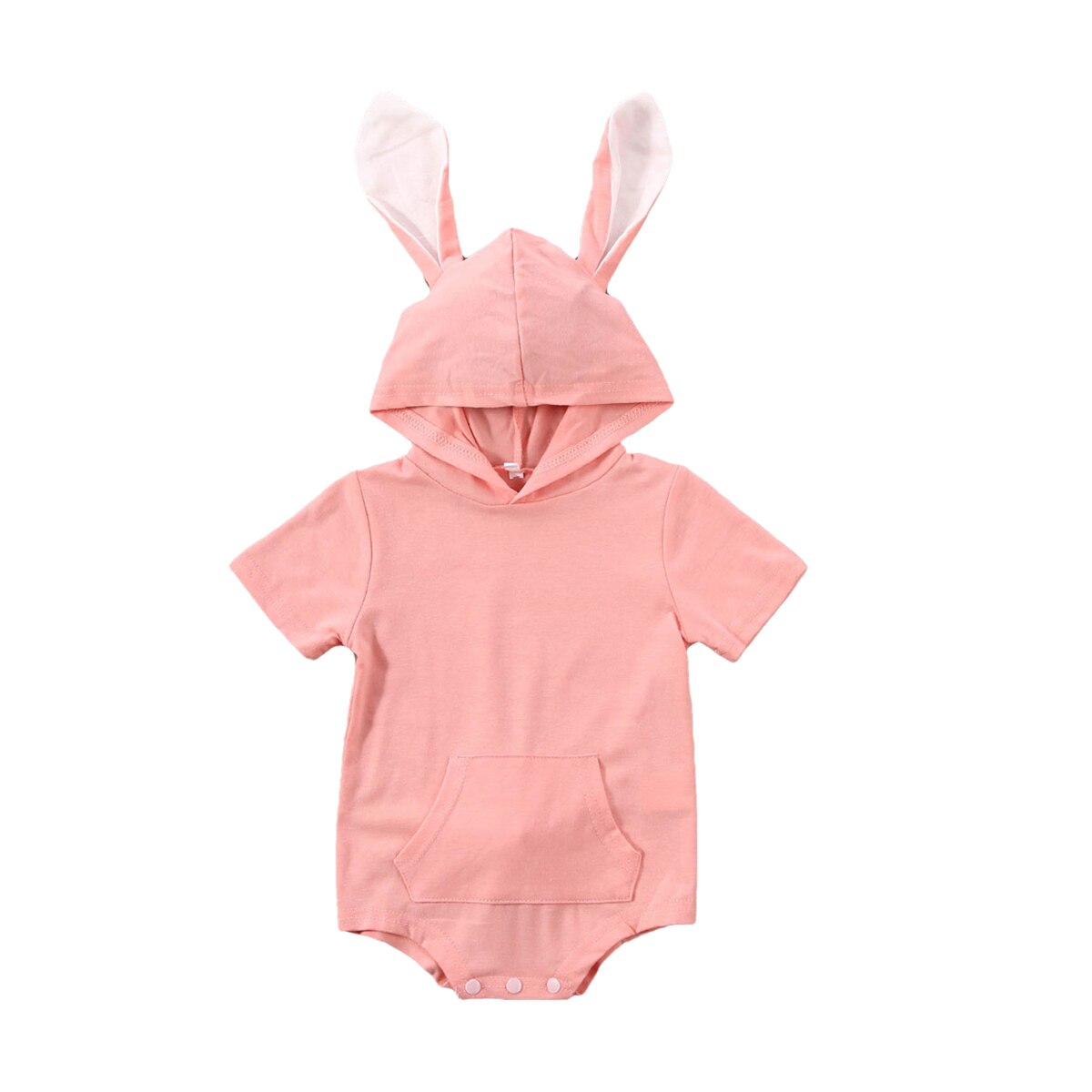 US Infant Baby Girl Boy Easter Bunny Short Sleeve Romper Bodysuit Overall Outfit 0-18 months: Pink / 18M