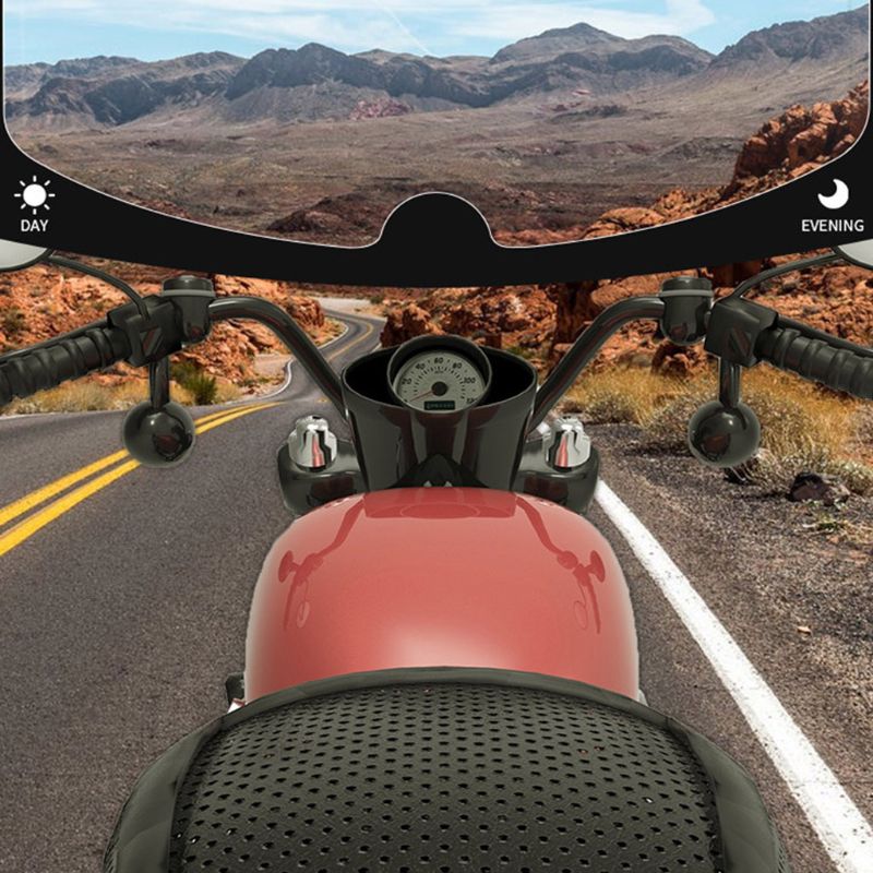 Universele motorhelm met volledig frame, regenbestendig en anti-condensfolie, helmlenspatch