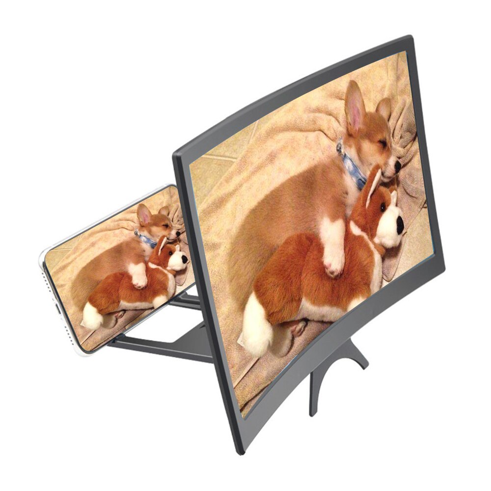 12 &quot;3D Mobiele Telefoon Film Gebogen Scherm Vergroten Vergrootglas Hd Projector Versterker Screen Vergroter