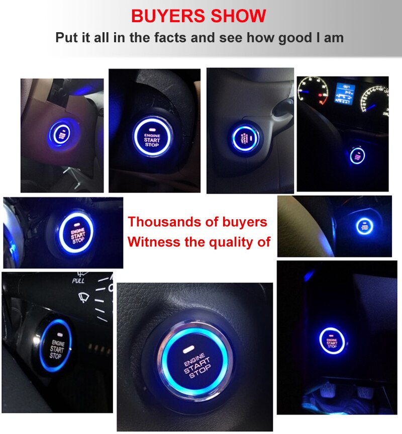 One Start Stop Button Start Engine Keyless Entry for Universal 12v Vehicle RFID Lock Auto Car Start System