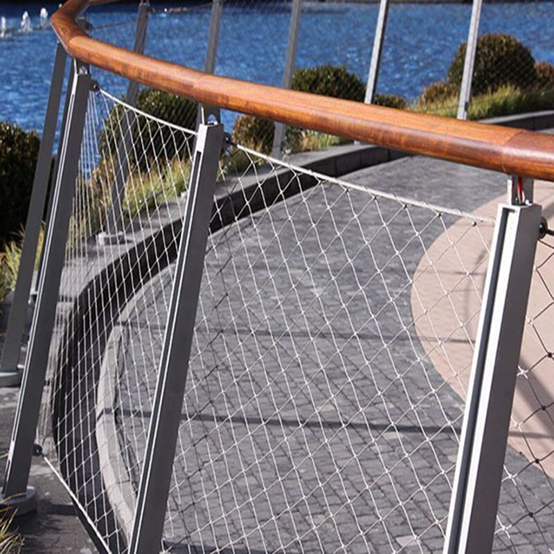 Aisi 304 316 arkitektonisk fleksibelt kabelwebnet rustfrit stål ferrule reb mesh til brotrappe