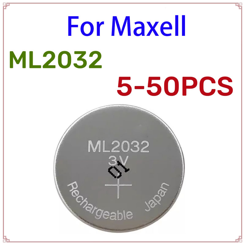 5-50 Pezzi Batteria ML2032 Ricaricabile, Compatibile con CR2032, DL2032, ECR2032