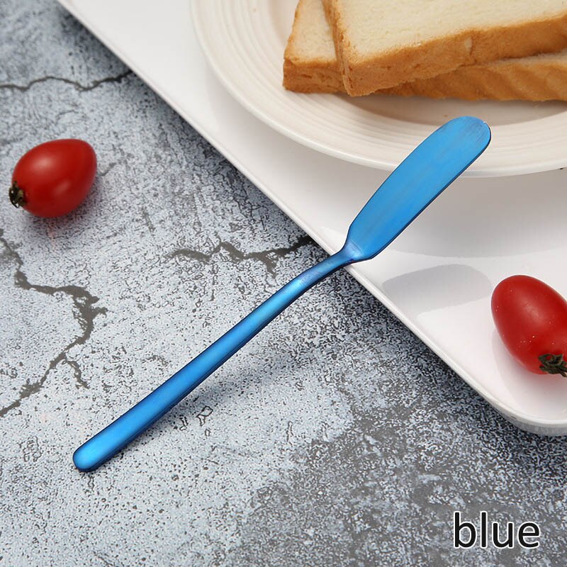 Butter Knife Multifunction Cheese Grater Stainless Steel Breakfast Tool Jam Spreaders Western Cutlery Dessert Spatula: Blue