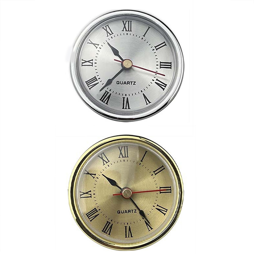 Quarzuhr Einsätze Uhrwerk Retro römische Zahlen Uhr einfache Uhr Gold 65 mm Aluminiumoberflächen eingelegte Handwerksuhr
