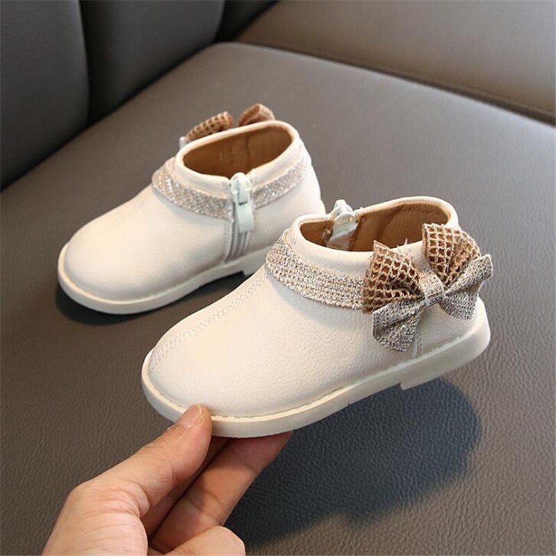 Peuter Meisjes Schoenen Pu Lederen Strik Prinses Schoenen Roze Baby Girl Party Schoenen Beige Baby Kinderen Schoenen 1-6Y