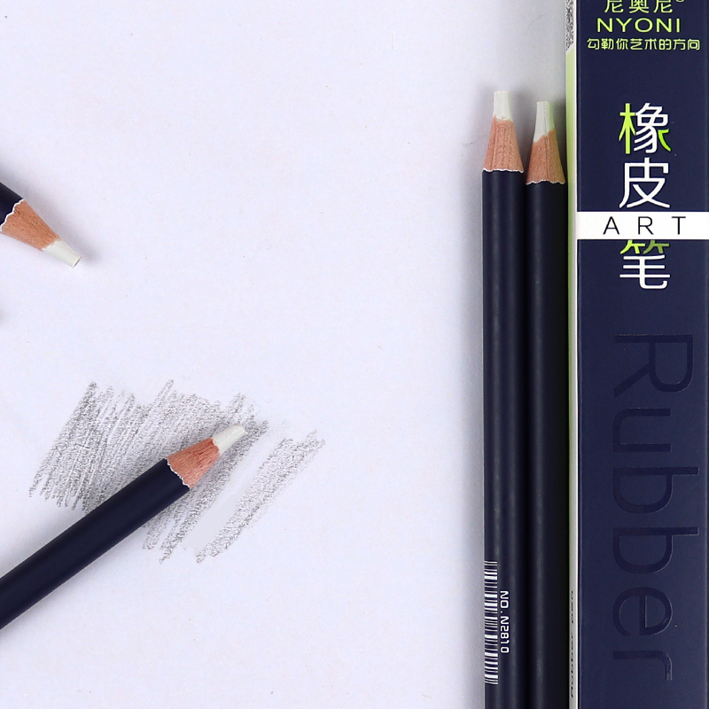 Nyoni  n2810 gummi pen viskelæder blyant 6 stk / sæt fremhæv modellering gummi blyant revidere detaljer viskelæder pen til tegning forsyninger