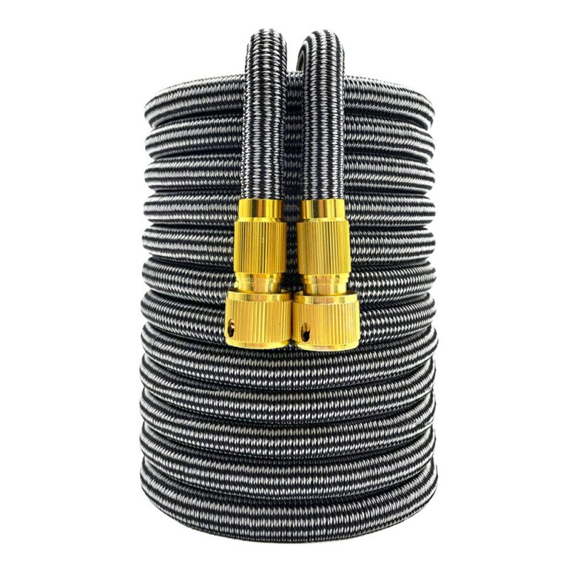 Expandable 17-150ft Garden Watering Hose High Pressure Car Wash Magic Flexible Rubber Water Hose Jardin Irrigation Pipe Tool: 100ft / Gray Black Stripe