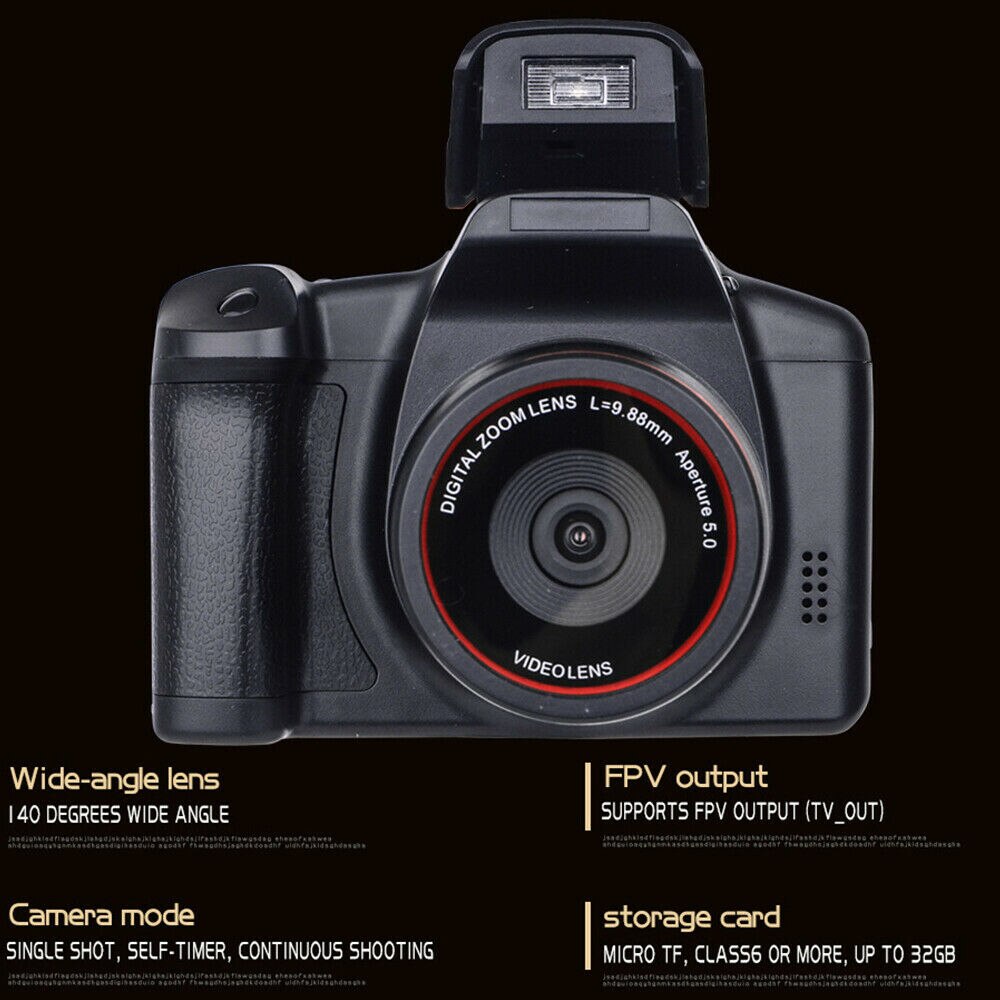 Digital SLR Camera 2.4-Inch TFT LCD Screen 1080P 16x Zoom Anti-Shake Full HD 16 Megapixel CMOS Sensor Ultra-Light LCD Screen