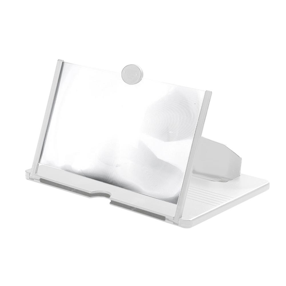 12 Cal duży ekran 3D HD wzmacniacz ekran ekran telefonu komórkowego lupa na stojak na Smartphone: White