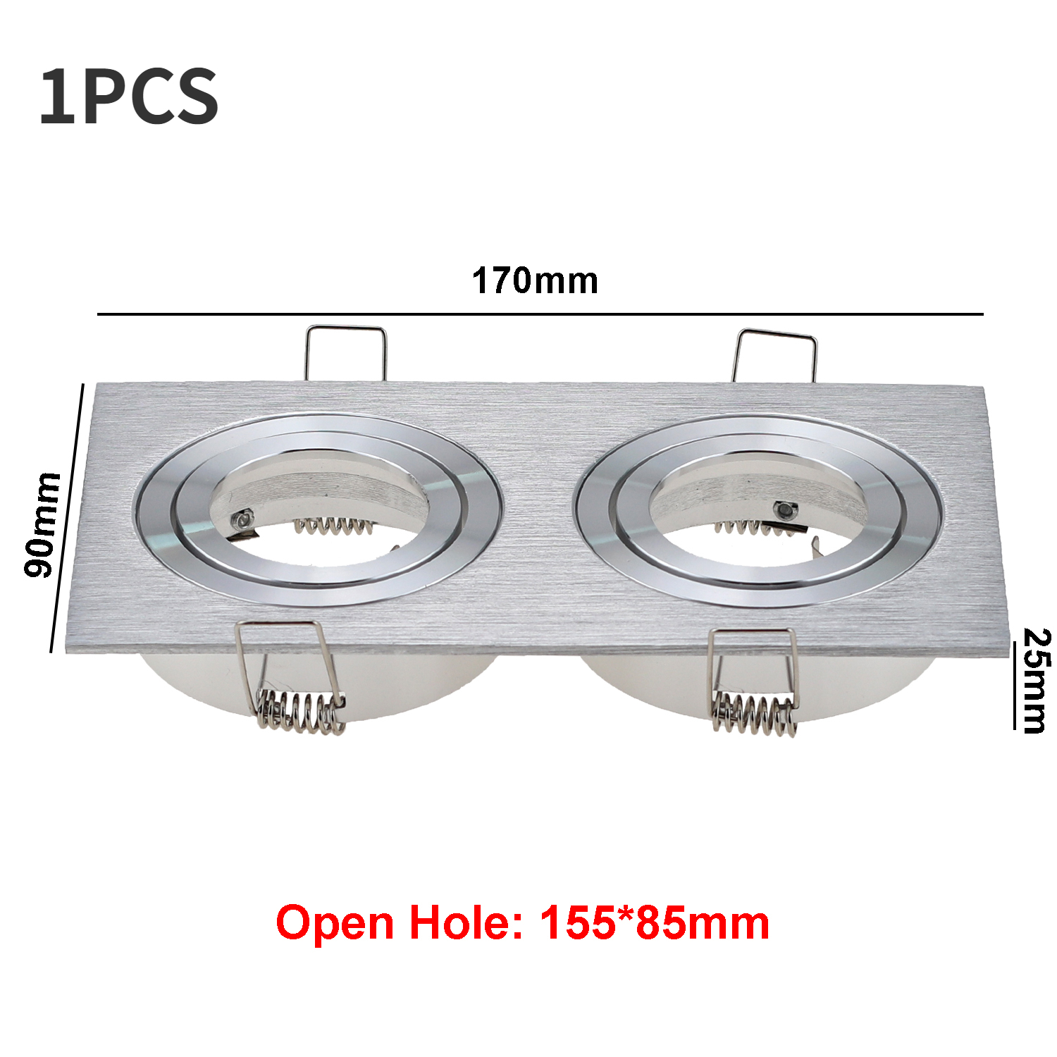 Gu10/MR16 halogenlampeholdere, spotlysarmatur, firkantet ledet-innfelt taklampe, utskjæringe til 70mm monteringsrammer: Lys lilla