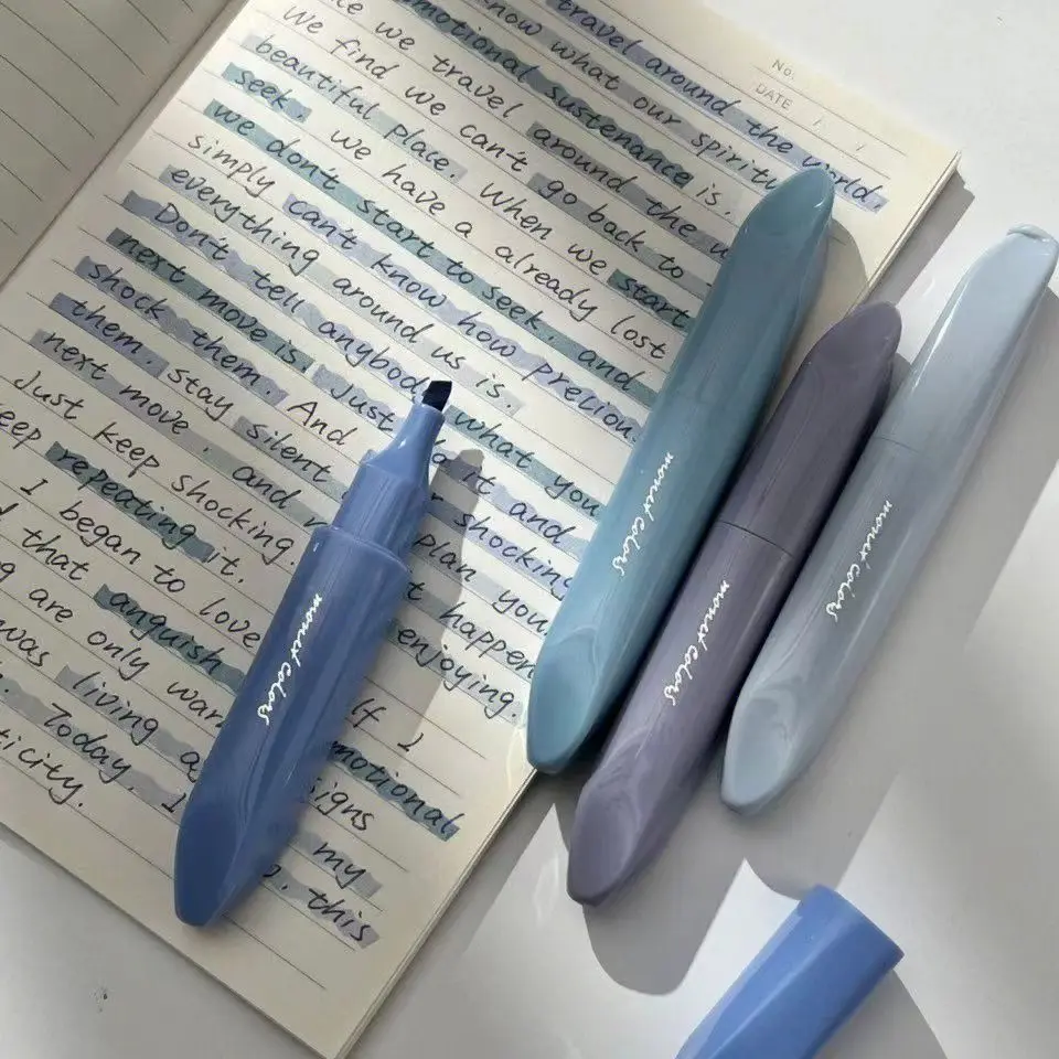 Rotuladores de Graffiti para álbum de recortes, bonitos marcadores creativos de Color degradado, suministros de escritura para niños, 4 unids/lote por caja