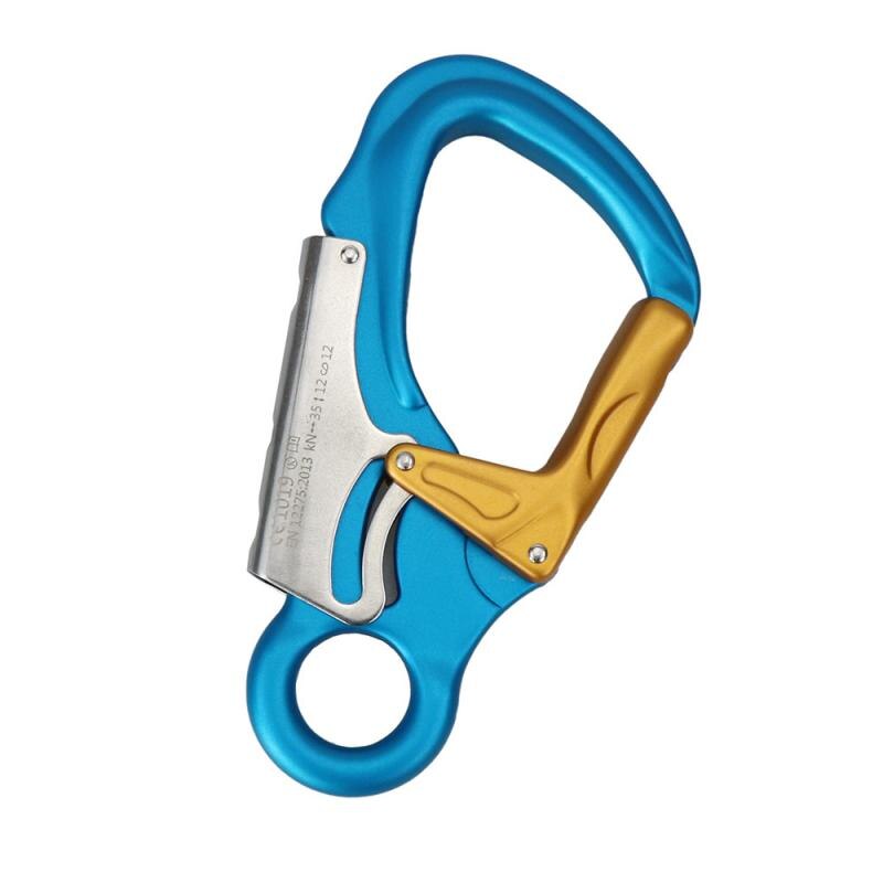 35KN Aviation Aluminum Alloy Mountaineering Buckle Main Lock, Outdoor Climbing Rescue Rope Safety Buckle For Aerial Work
