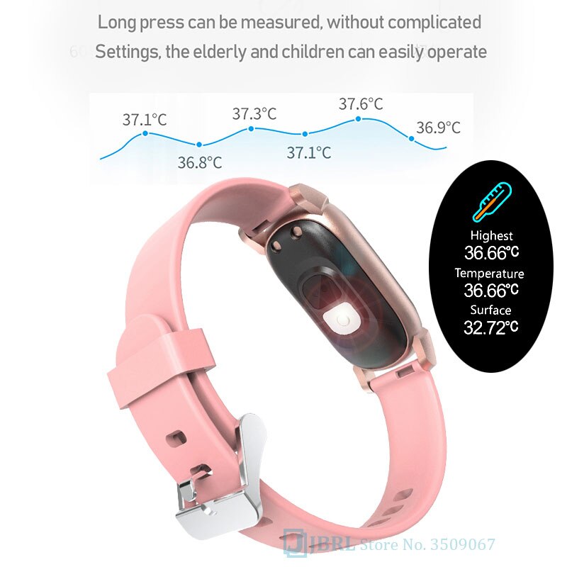 Temperatura Intelligente Banda Delle Donne Degli Uomini Braccialetto Intelligente Inseguitore di Fitness Per Android IOS Smartband Top di Lusso Intelligente Wristband della Fascia di Polso